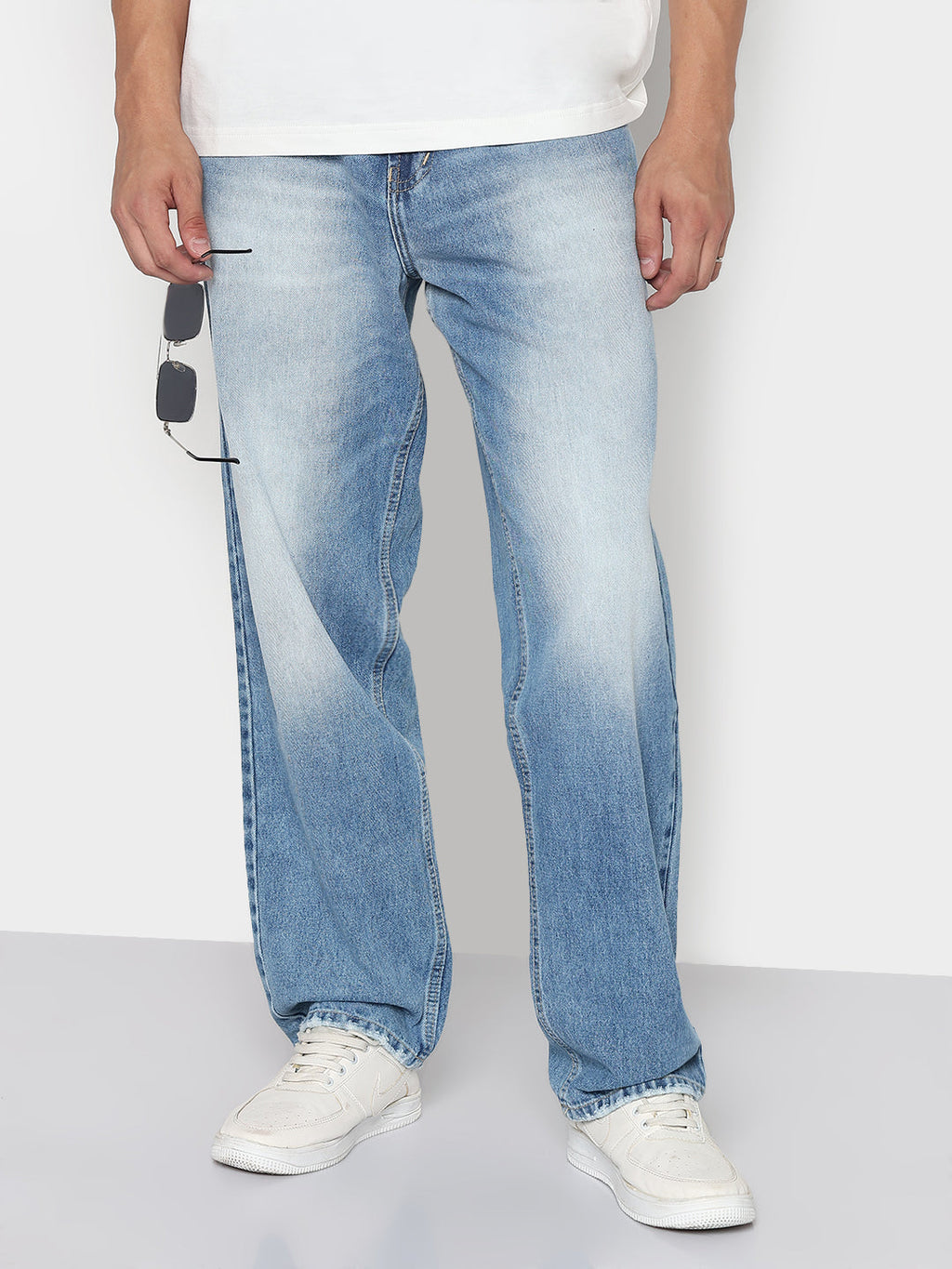 Men's Blue Baggy Fit Jeans