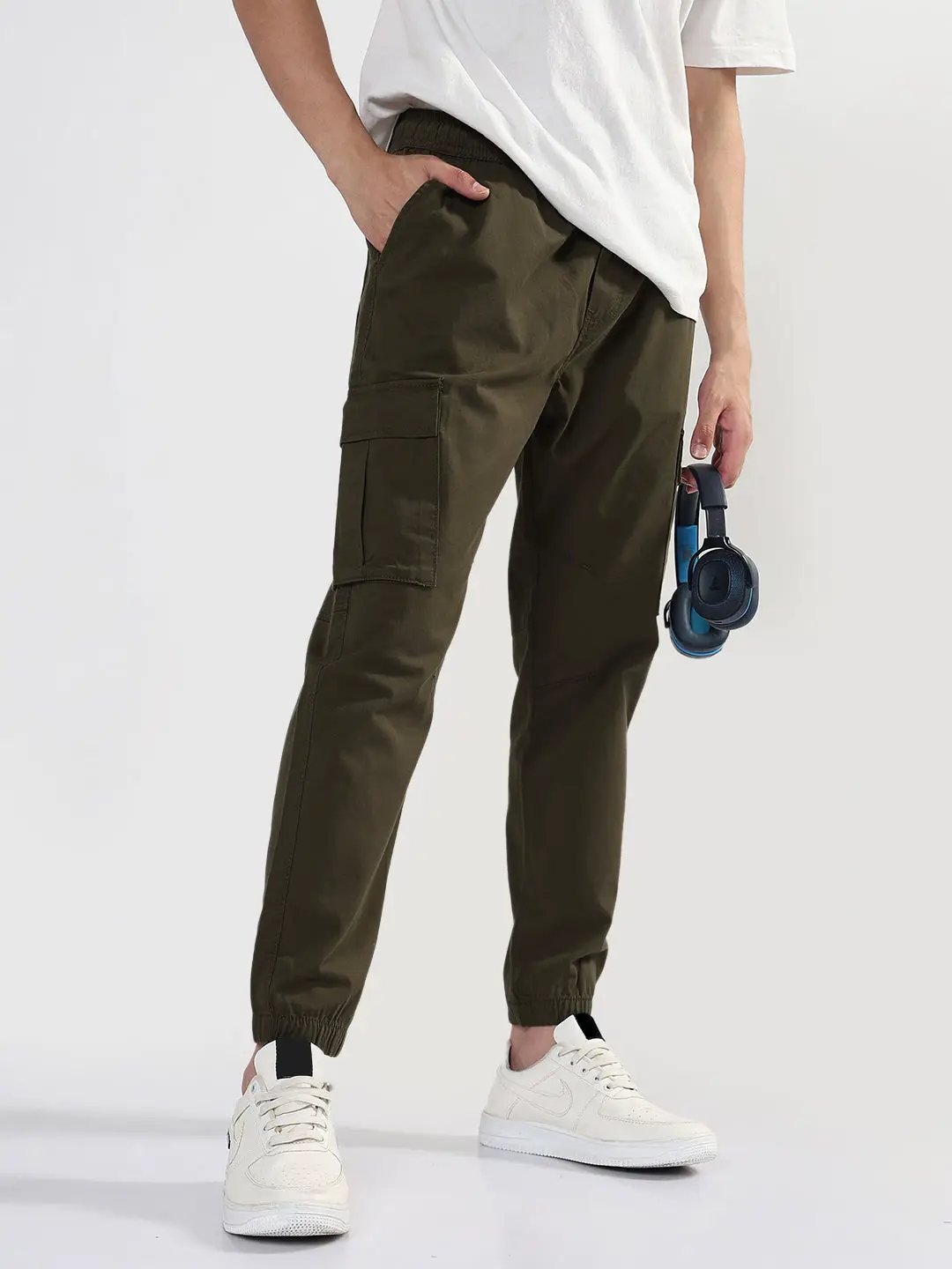 Men's Brown Tapered Fit Joggers