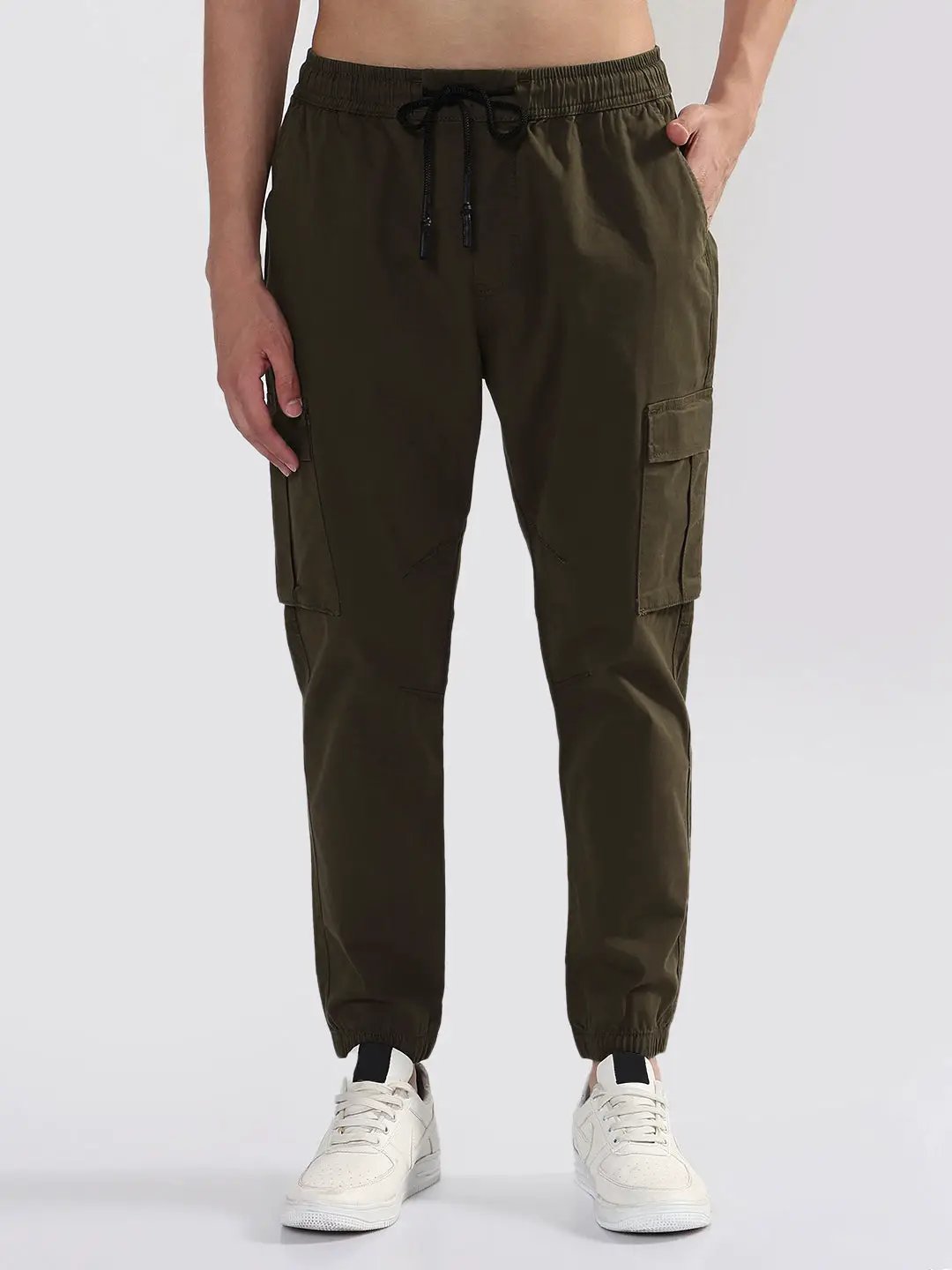 Men's Brown Tapered Fit Joggers