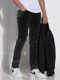 Men's Black Slim Fit Corduroy Jeans