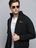 Men's Black Mock Collar Water Resistant Bomber Jacket