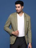 Men's Green Notched Lapel Slim Fit Single Breasted Blazer
