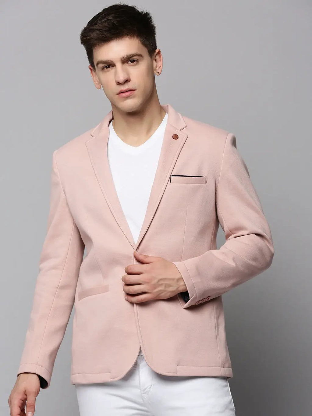 Men's Pink Single-Breasted Blazers