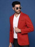 Men's Red Slim Fit Single Breasted Blazer