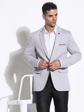 Men's Grey Slim-Fit Single-Breasted Blazers