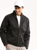 Men's Black Mock Collar Bomber Jacket