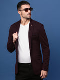 Men's Purple Slim Fit Single Breasted Blazer