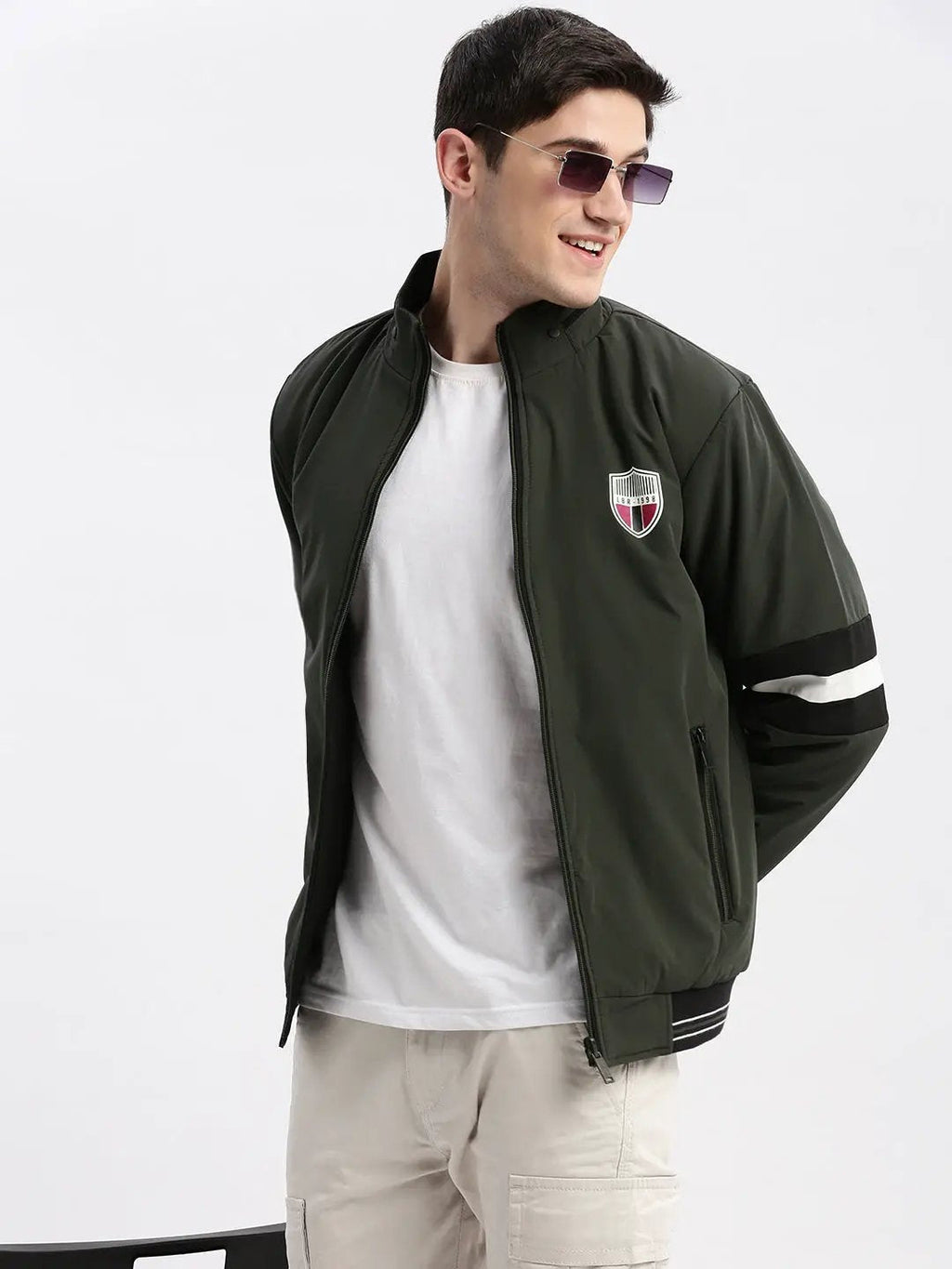 Men's Olive Rapid-Dry Reversible Bomber Jacket