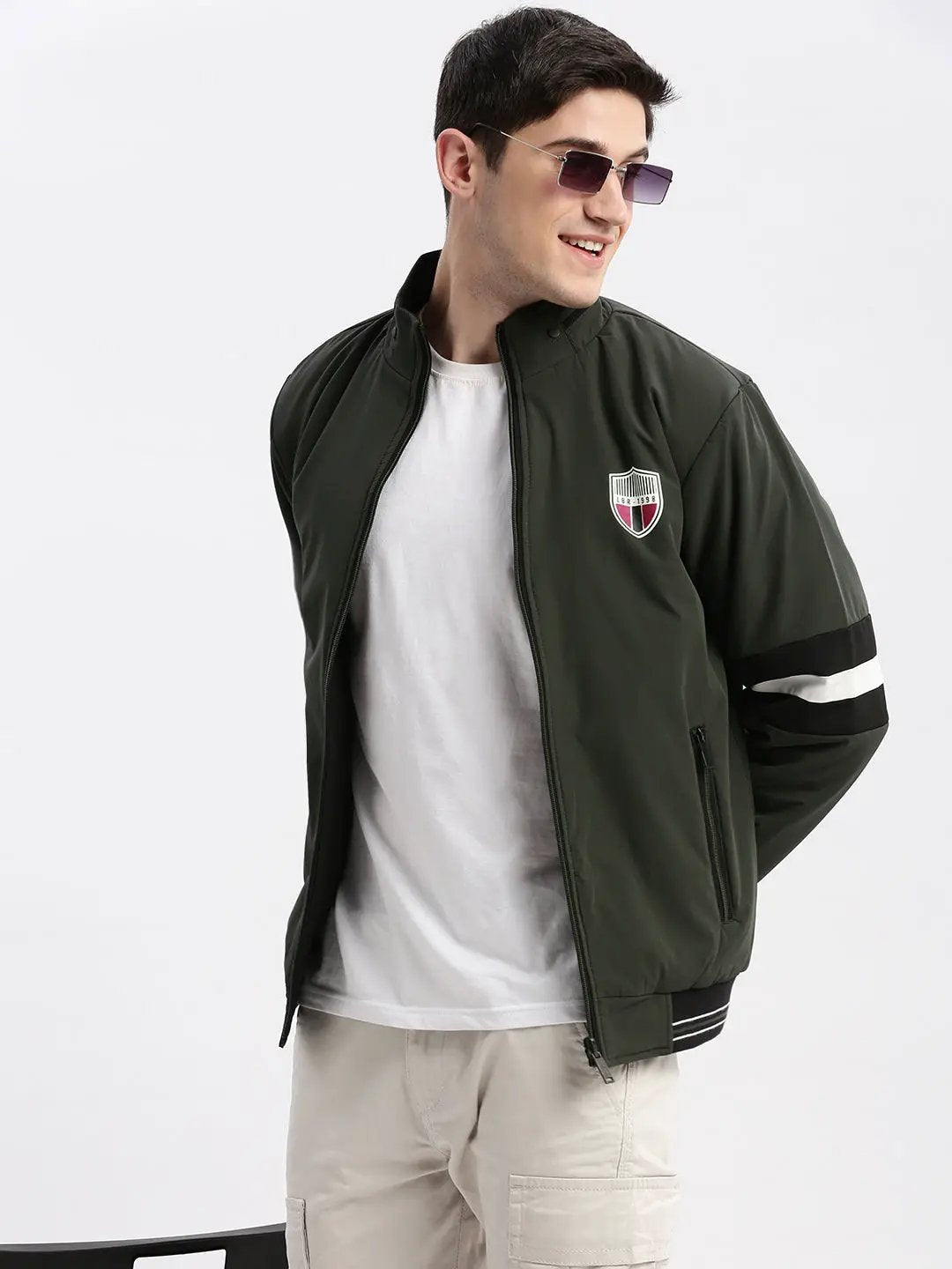 Men's Olive Rapid-Dry Reversible Bomber Jacket