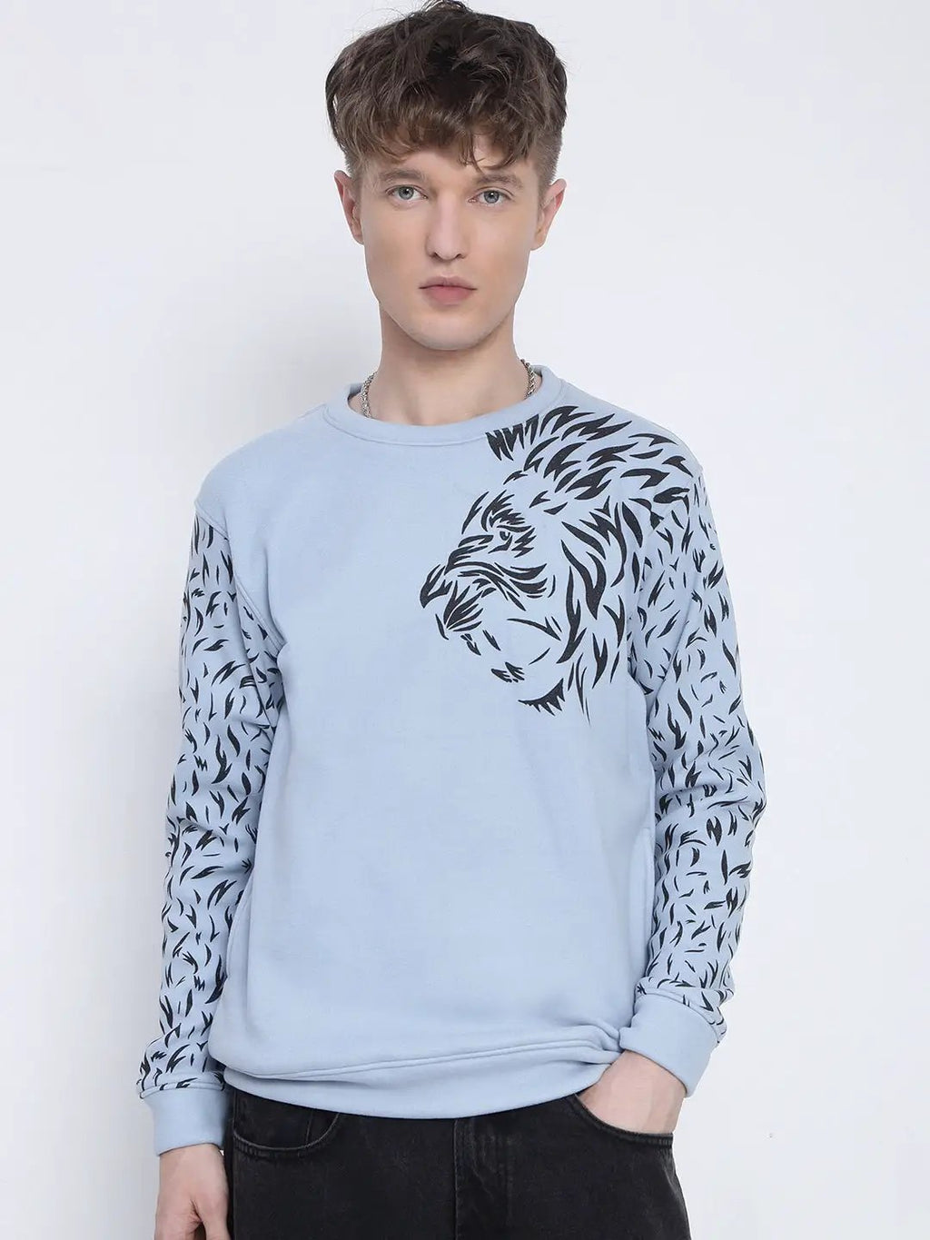 Men's Blue Animal Print Sweatshirt