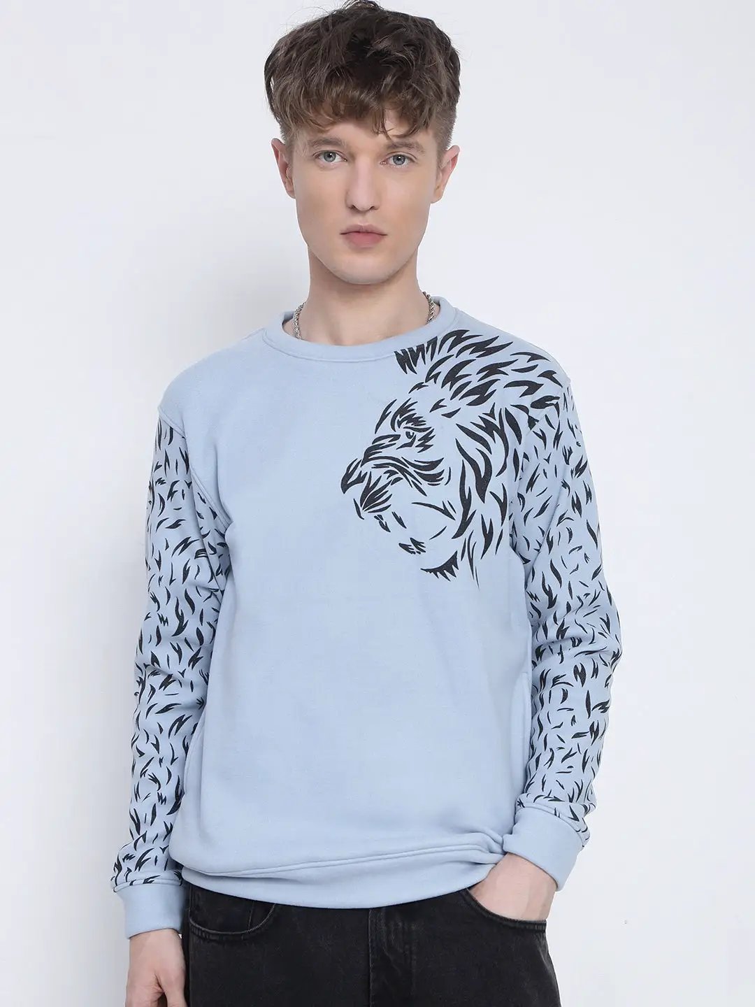 Men's Blue Animal Print Sweatshirt