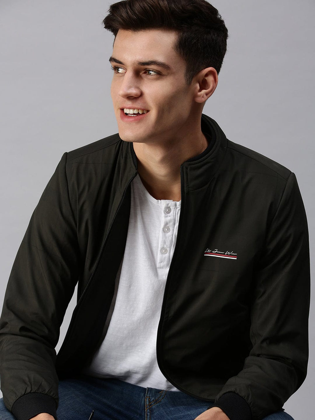 Men's Checked Green Sporty Jacket