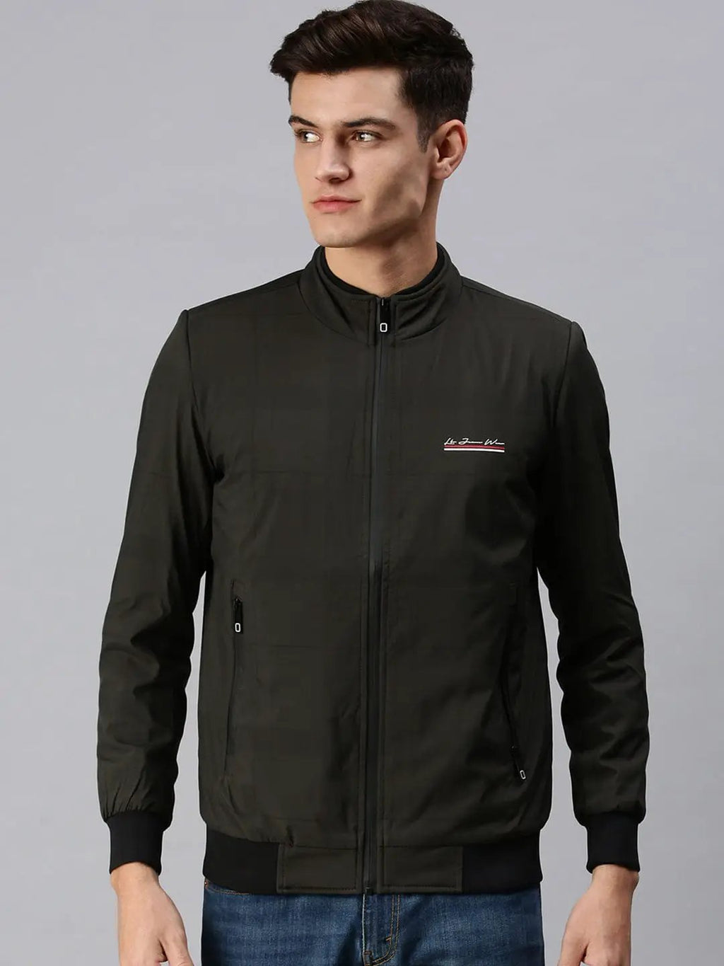 Men's Checked Green Sporty Jacket