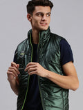 Men's Solid Green Padded Jacket