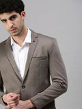 Men's Grey Solid Slim-Fit Single-Breasted Casual Blazers