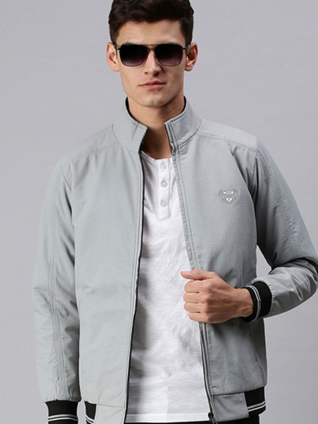 Men's Grey Bomber Jacket