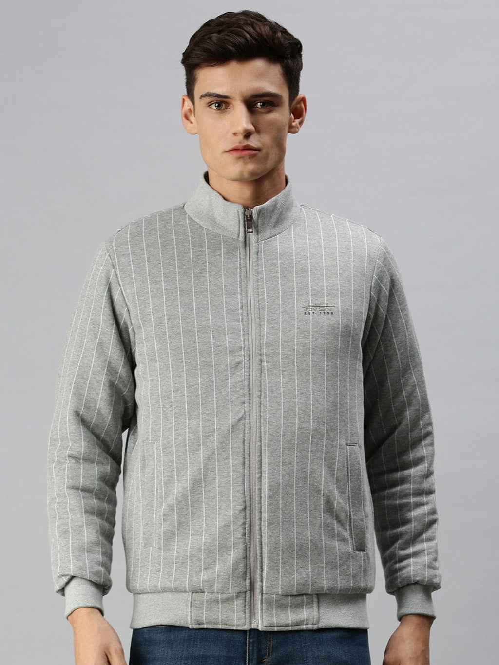 Men's Green Striped Reversible Padded Jacket
