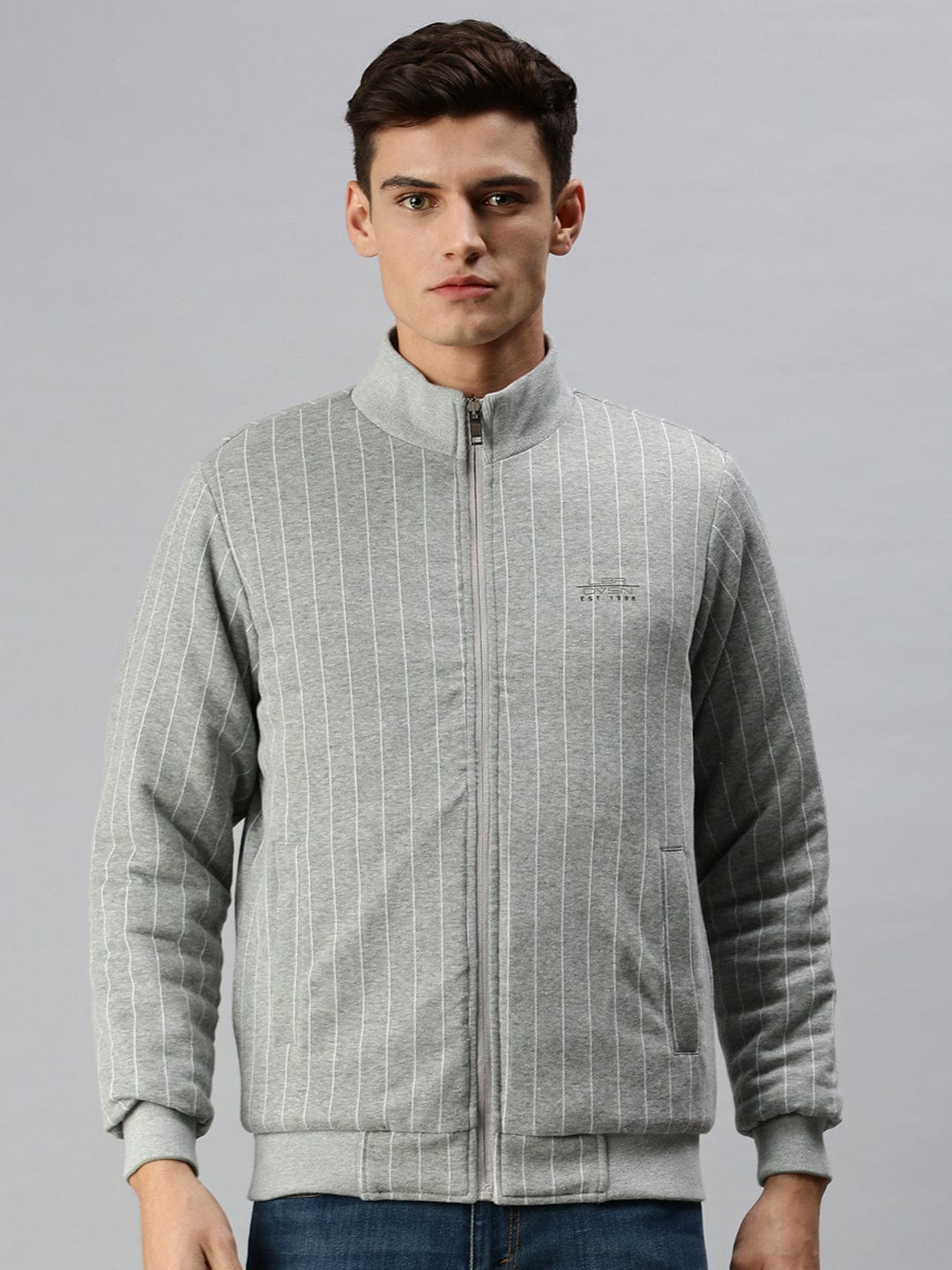 Men's Green Striped Reversible Padded Jacket