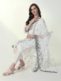Women's Ethnic Off White Embroidered Kurta Set with Dupatta