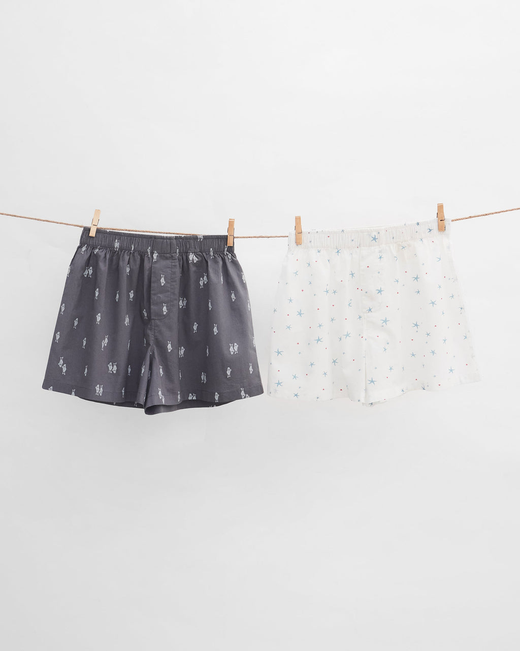 Mariner Boxer (Set of 2) - White & Charcoal