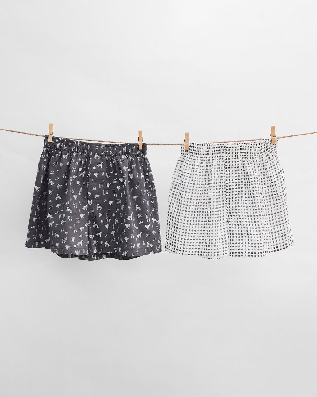 Play Set Boxers (Set of 2) - Charcoal & Ivory