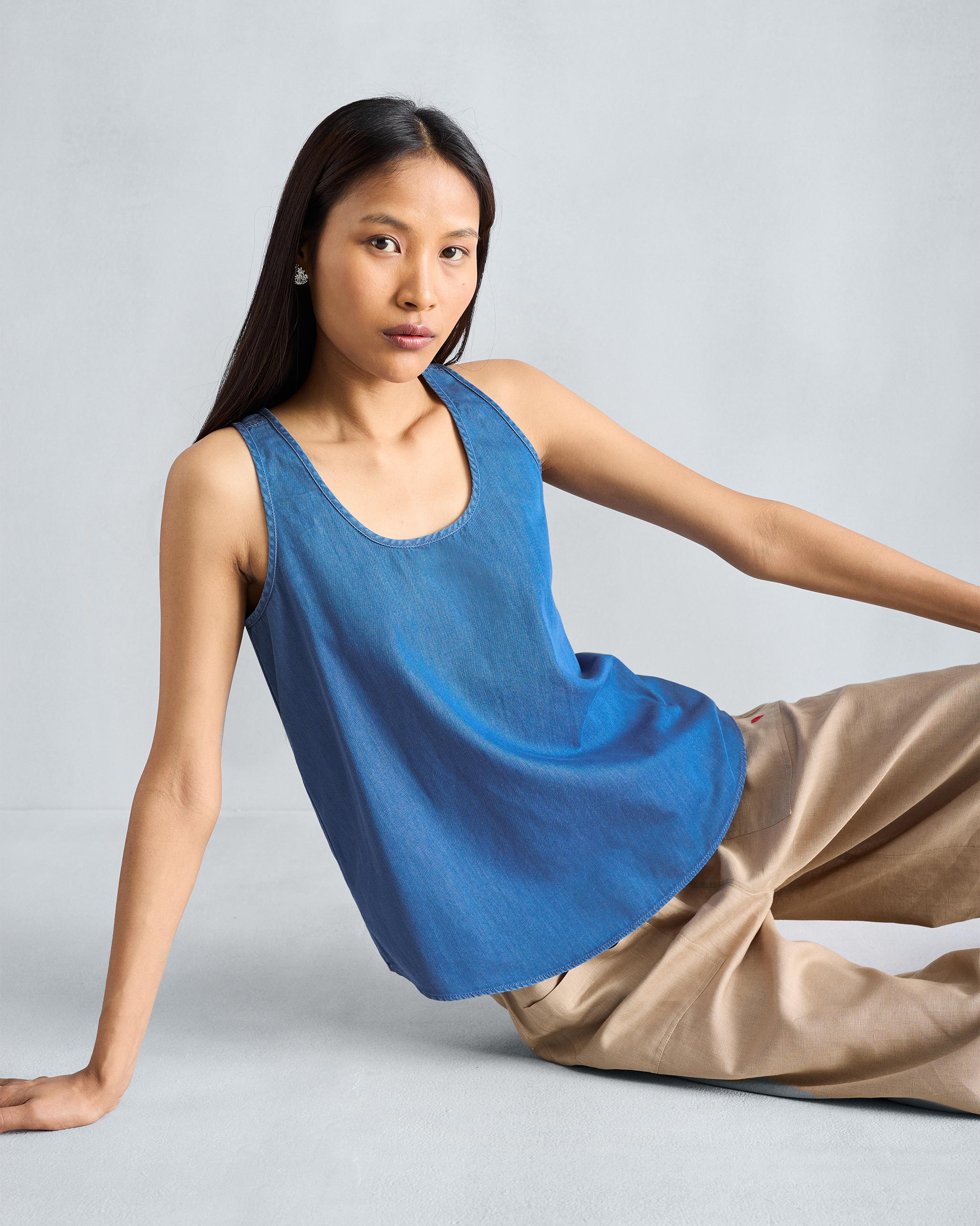Ukiyo Racerback Tank - Denim