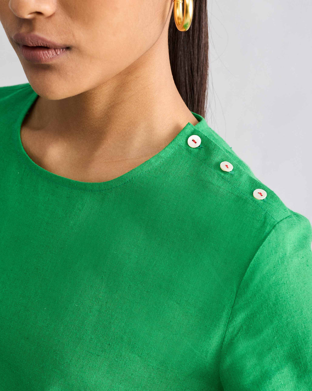 High Slit Top - Green