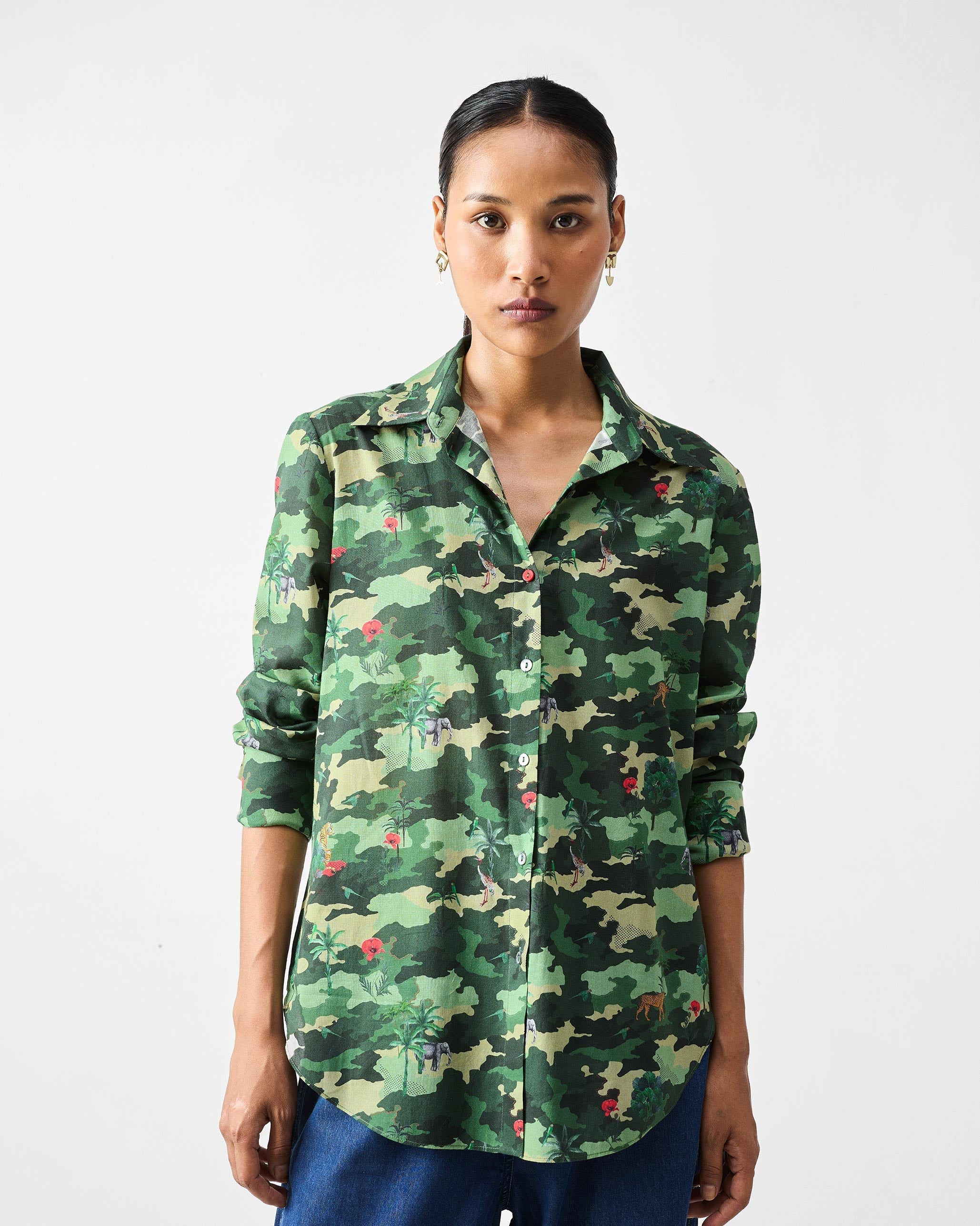 Tropico Shirt - Green Printed