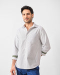 Zulu Shirt - Olive & White Stripes