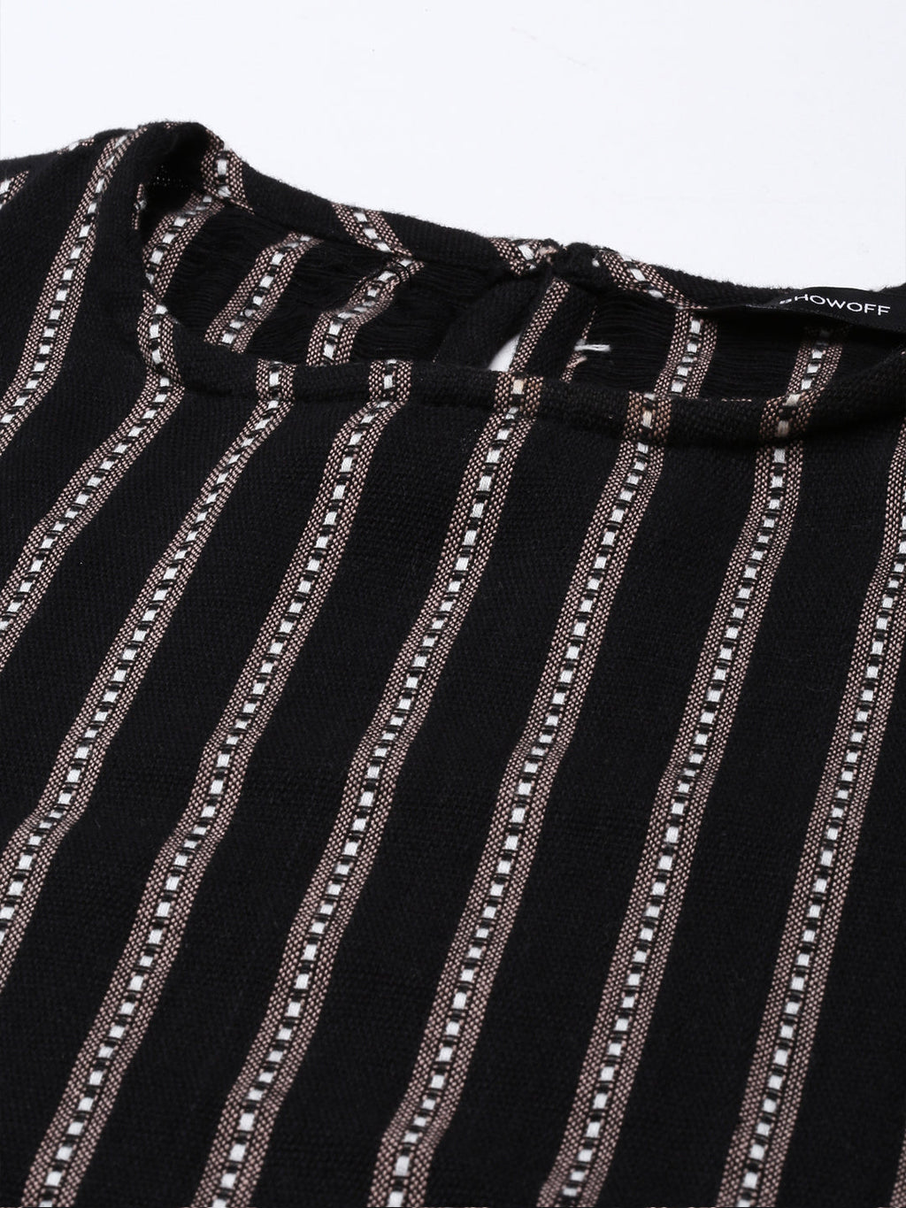 Women's Black Striped Kurta Set