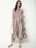 Women's Multi Striped Anarkali Kurta Set