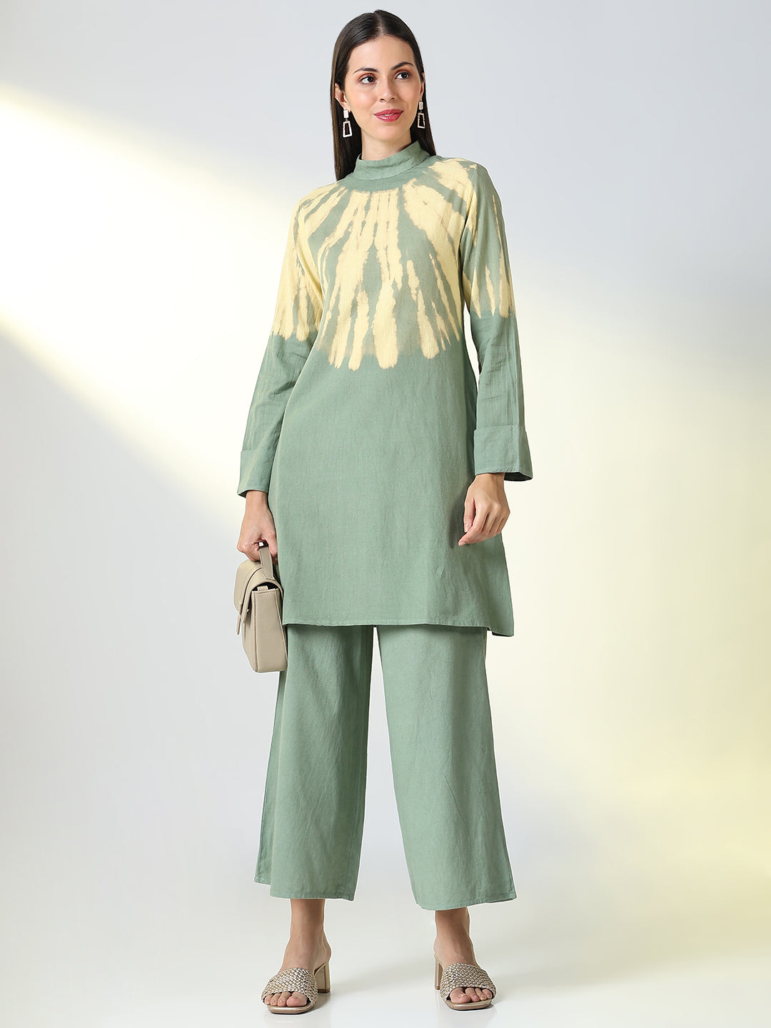 Women's Green Dyed Kurta Set