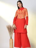 Women's Red Dyed Kurta Set