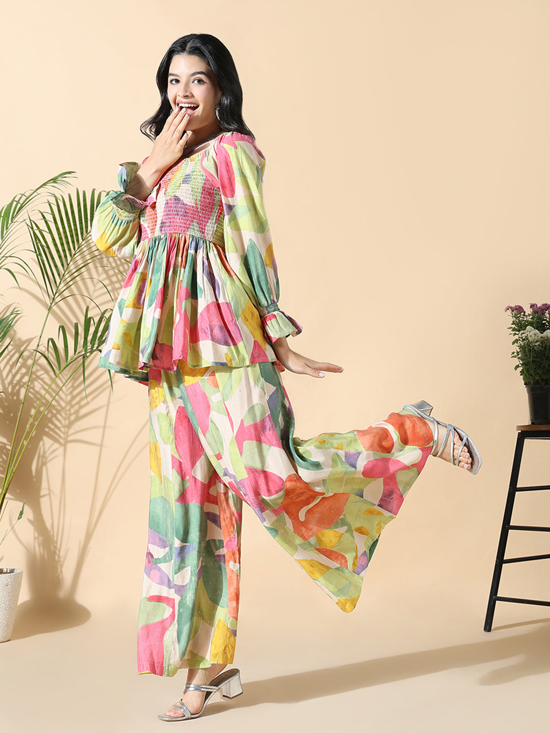 Women's Multicolored Printed Co-ords Set