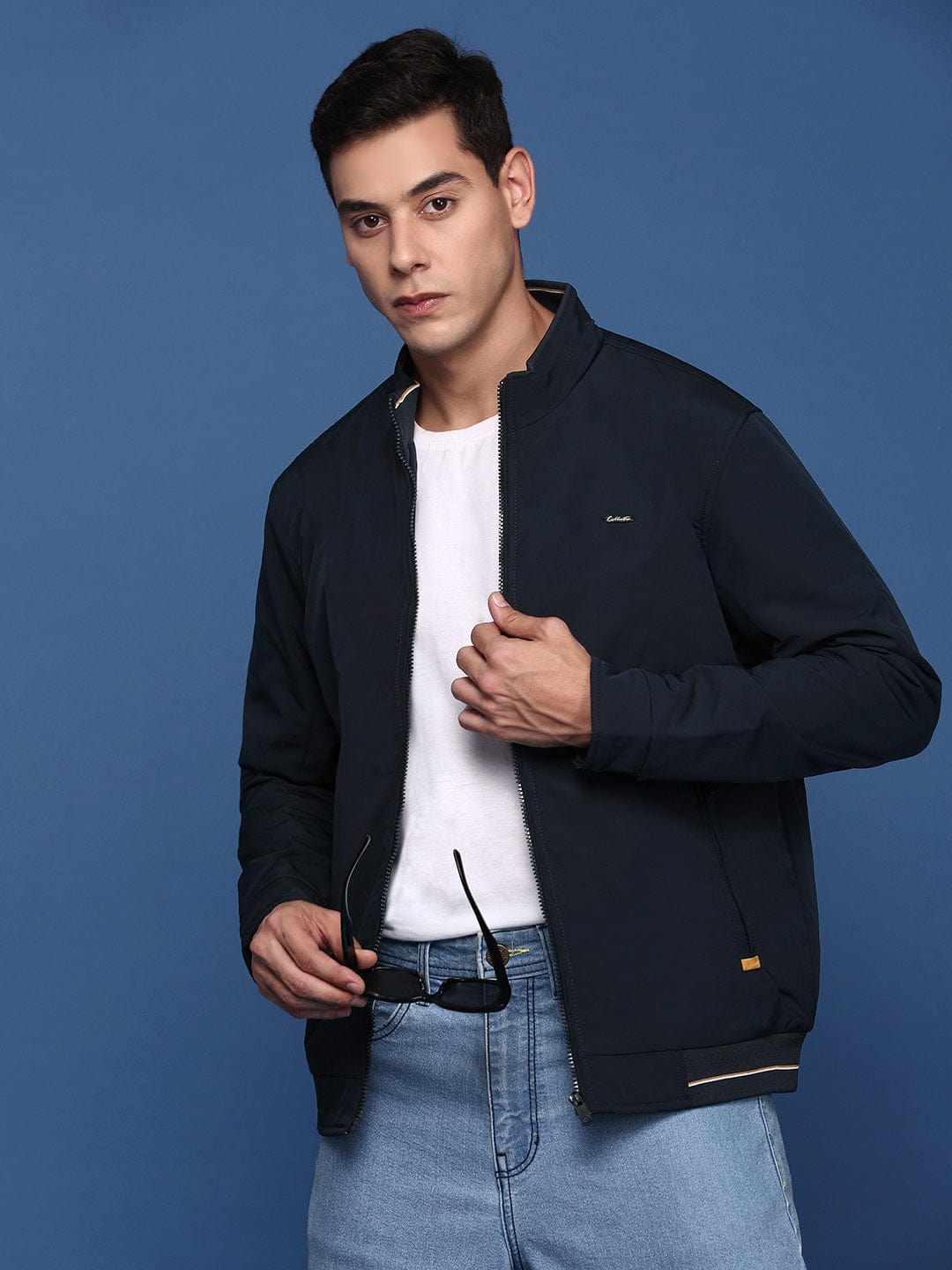 Men's Navy Blue Windcheater Bomber Jacket