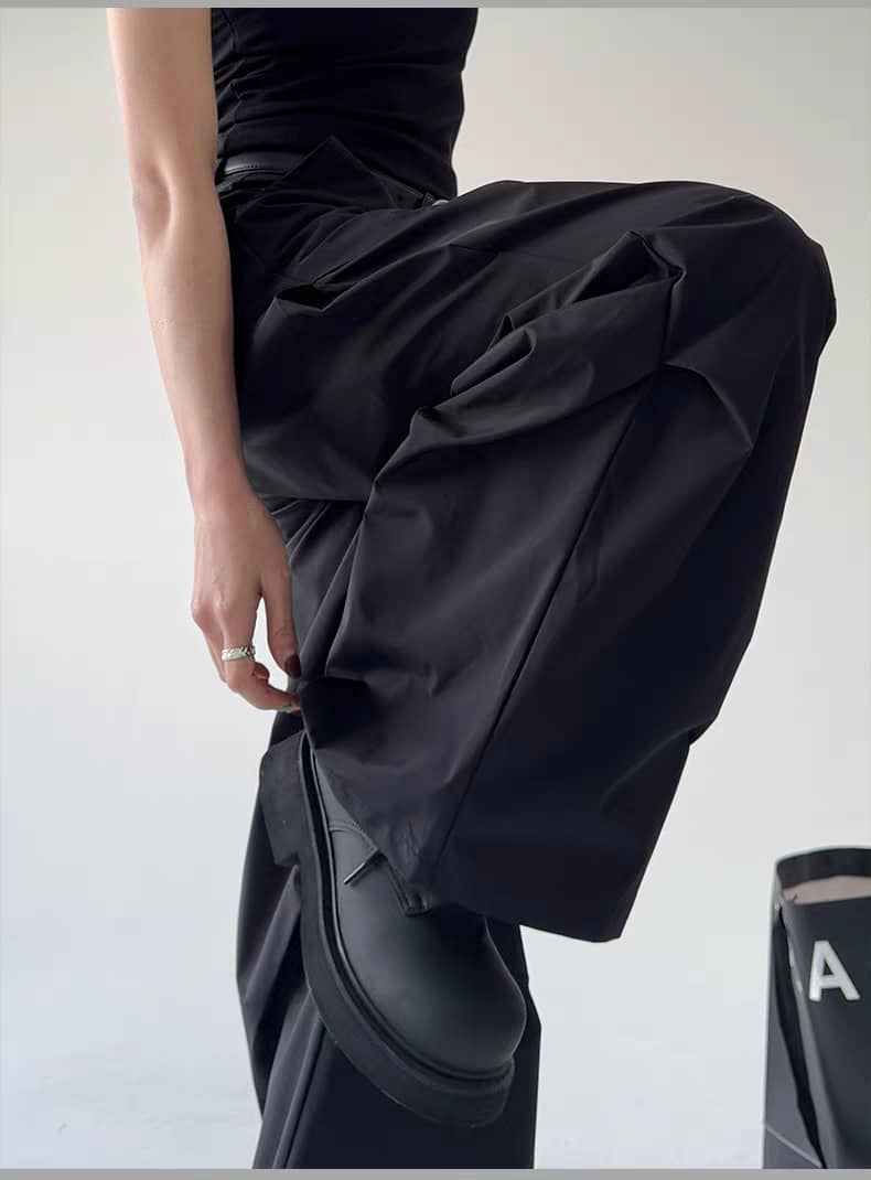 Layered Pleat Tech Pants