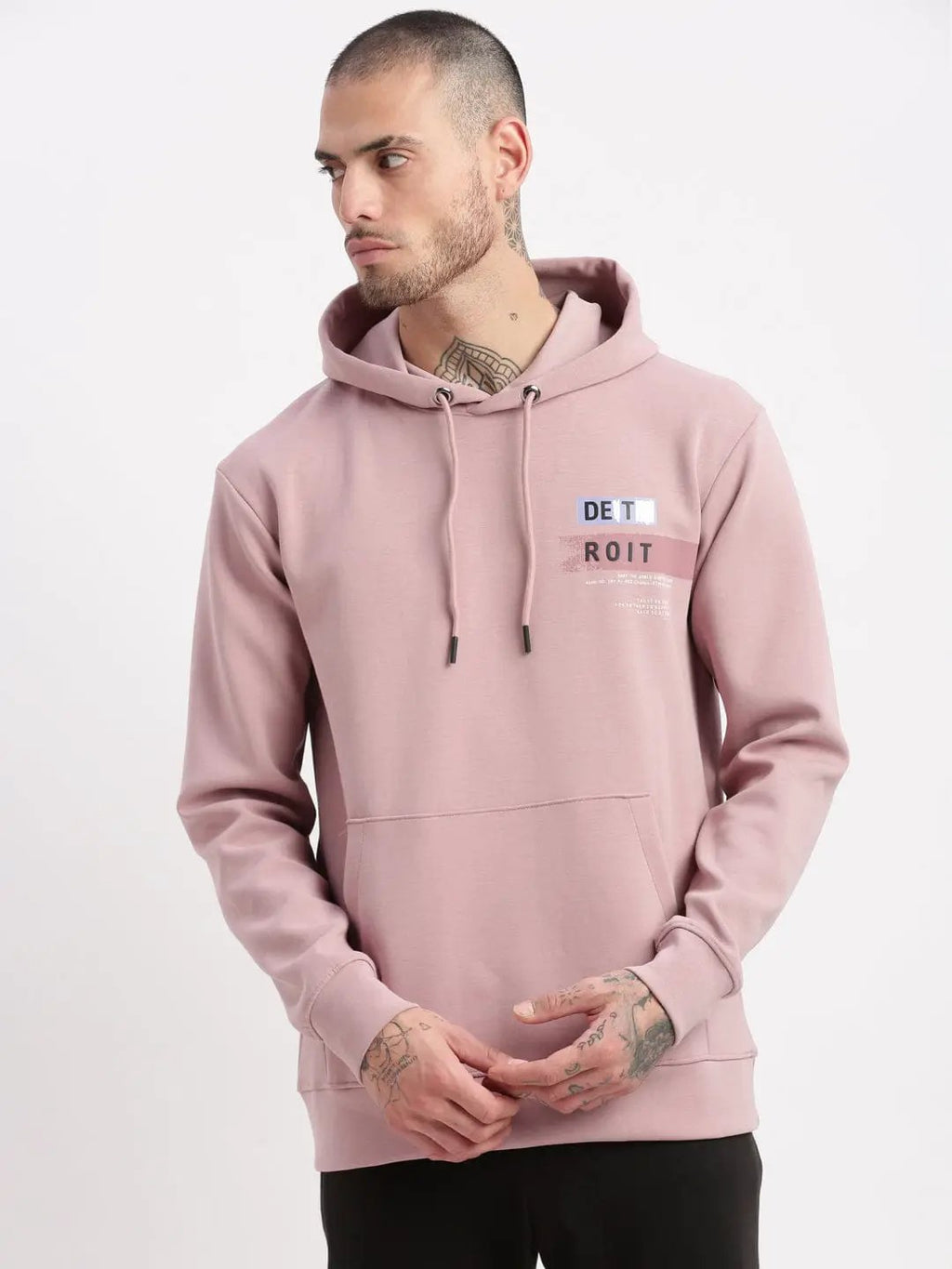 Men's Lavender Solid Hoodie
