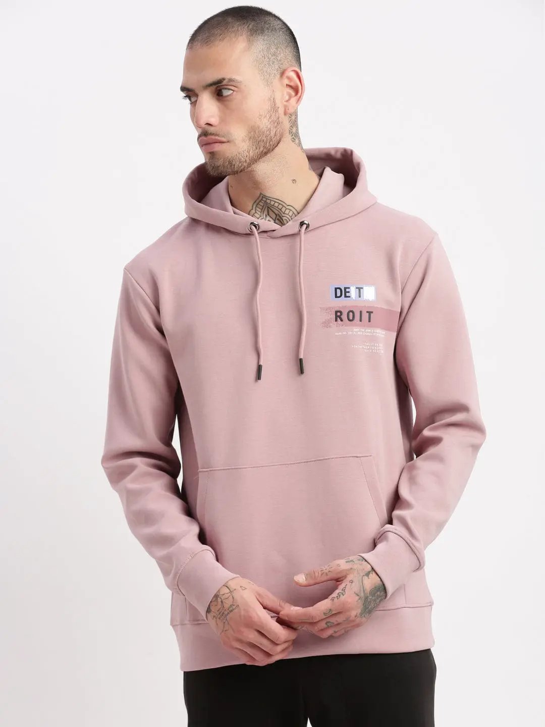 Men's Lavender Solid Hoodie