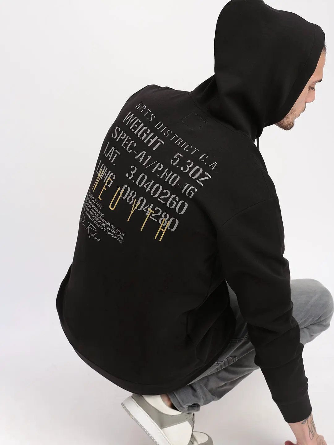 Men's Black Graphic Hoodie