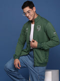 Men's Solid Green Bomber Jacket
