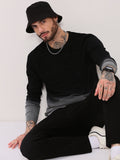 Men's Grey Colourblocked Neck Pullover