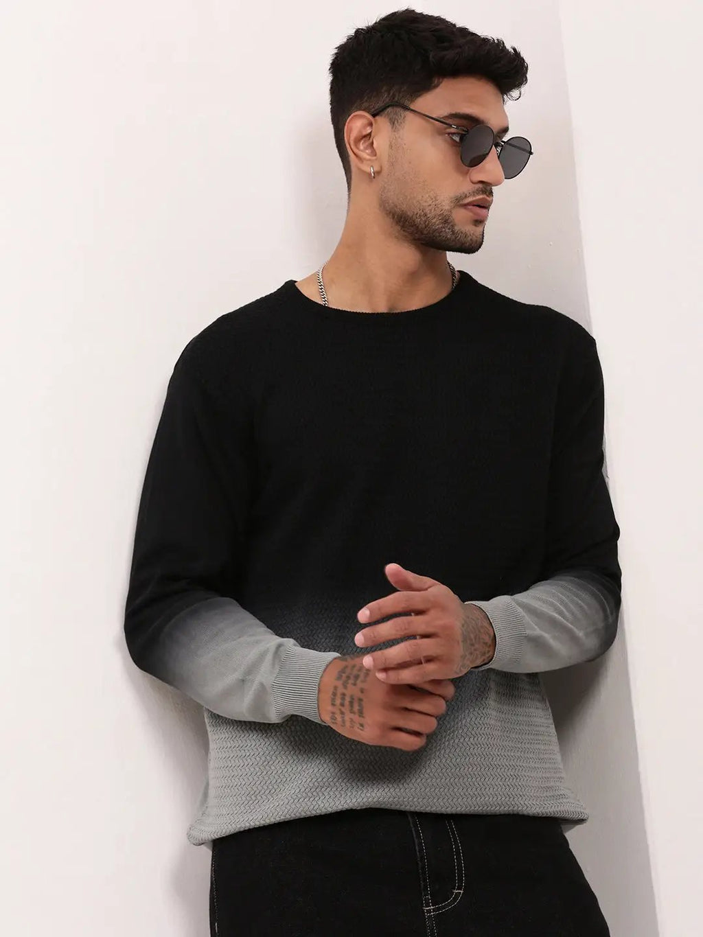 Men's Black Ombre Sweater
