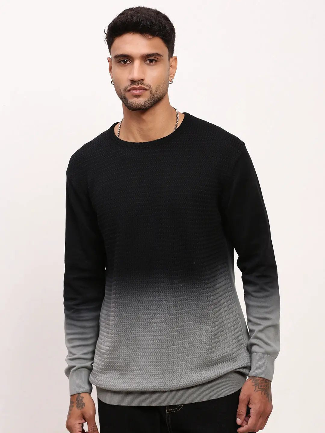 Men's Black Ombre Sweater