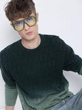 Men's Green Ombre Textured Sweater