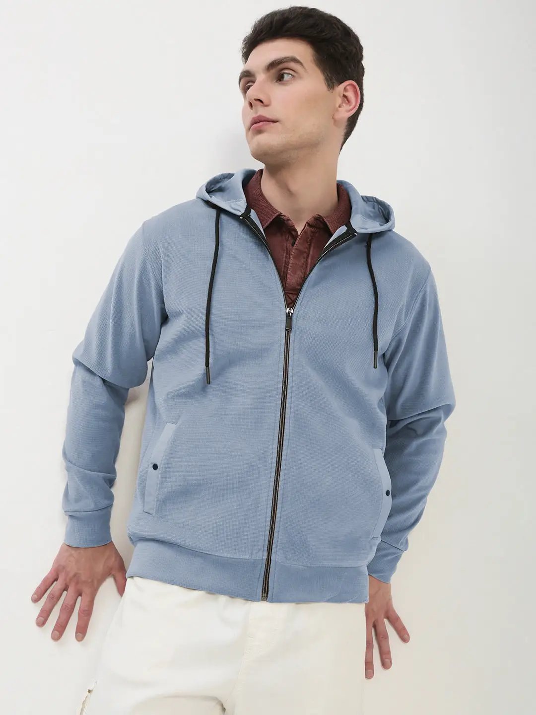 Men's Blue Zipper Hoodie