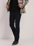 Men's Navy Blue Solid Trousers