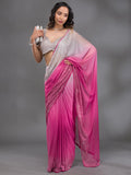 Wine Swarovski Tissue Designer Saree