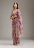 Purple Zariwork (Gold) Tissue Saree