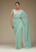 Sky Blue Stonework Georgette Saree