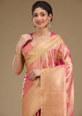 Onion Pink Zariwork Tissue Saree